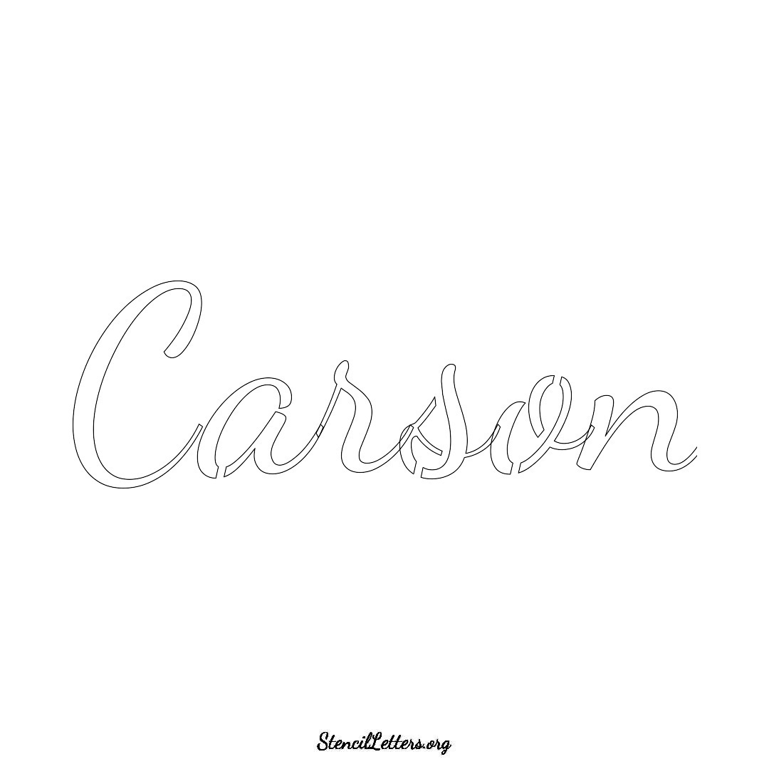 Carson name stencil in Cursive Script Lettering