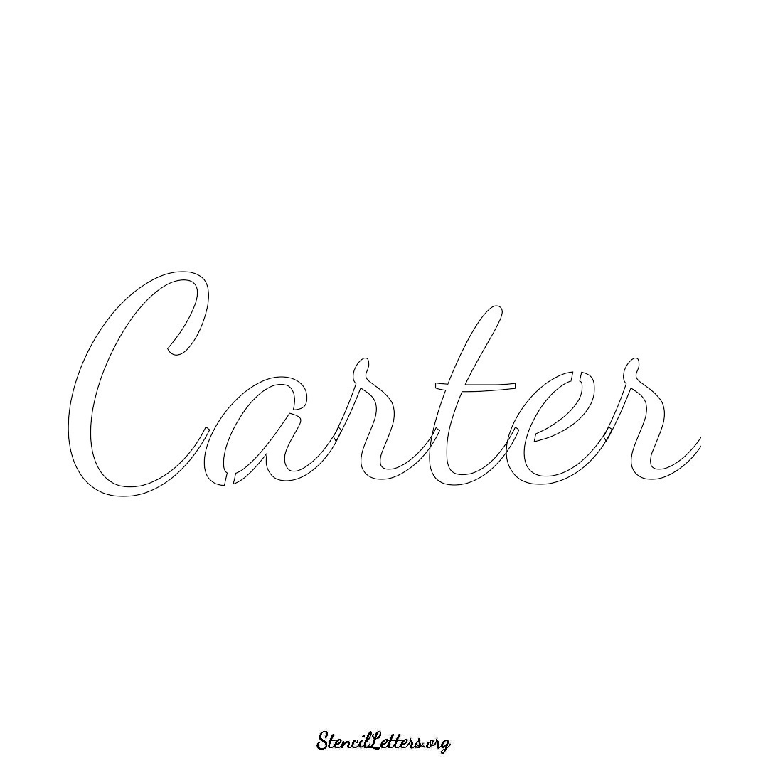 Carter name stencil in Cursive Script Lettering
