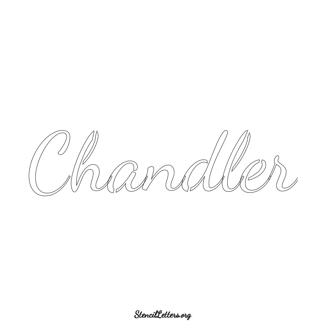 Chandler name stencil in Cursive Script Lettering