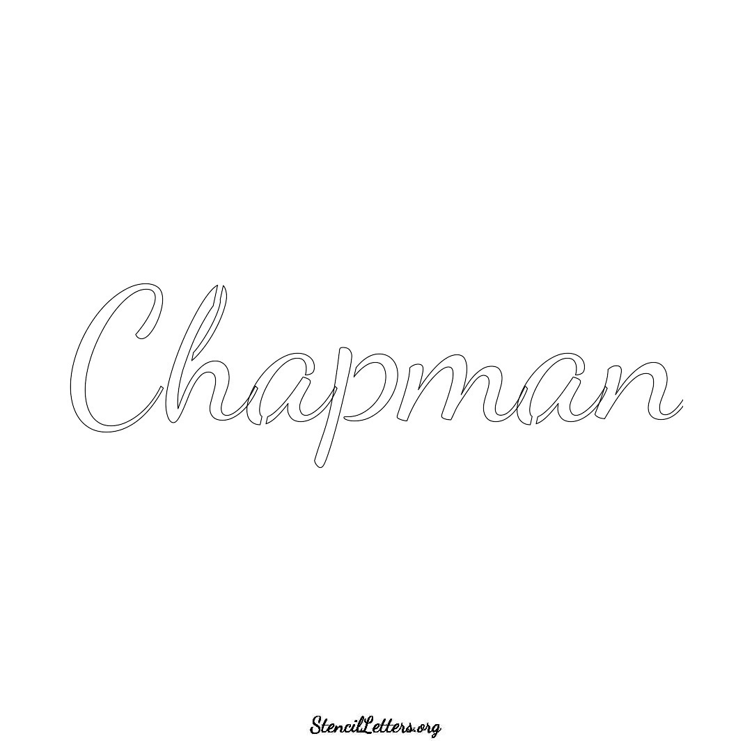 Chapman name stencil in Cursive Script Lettering