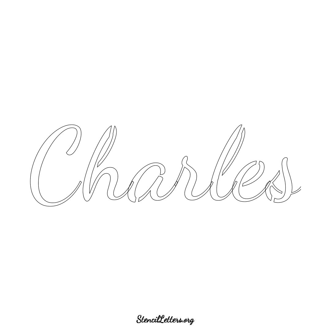 Charles name stencil in Cursive Script Lettering