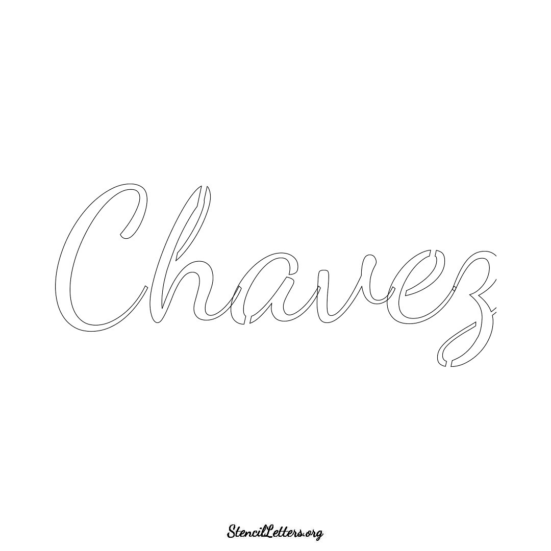 Chavez name stencil in Cursive Script Lettering
