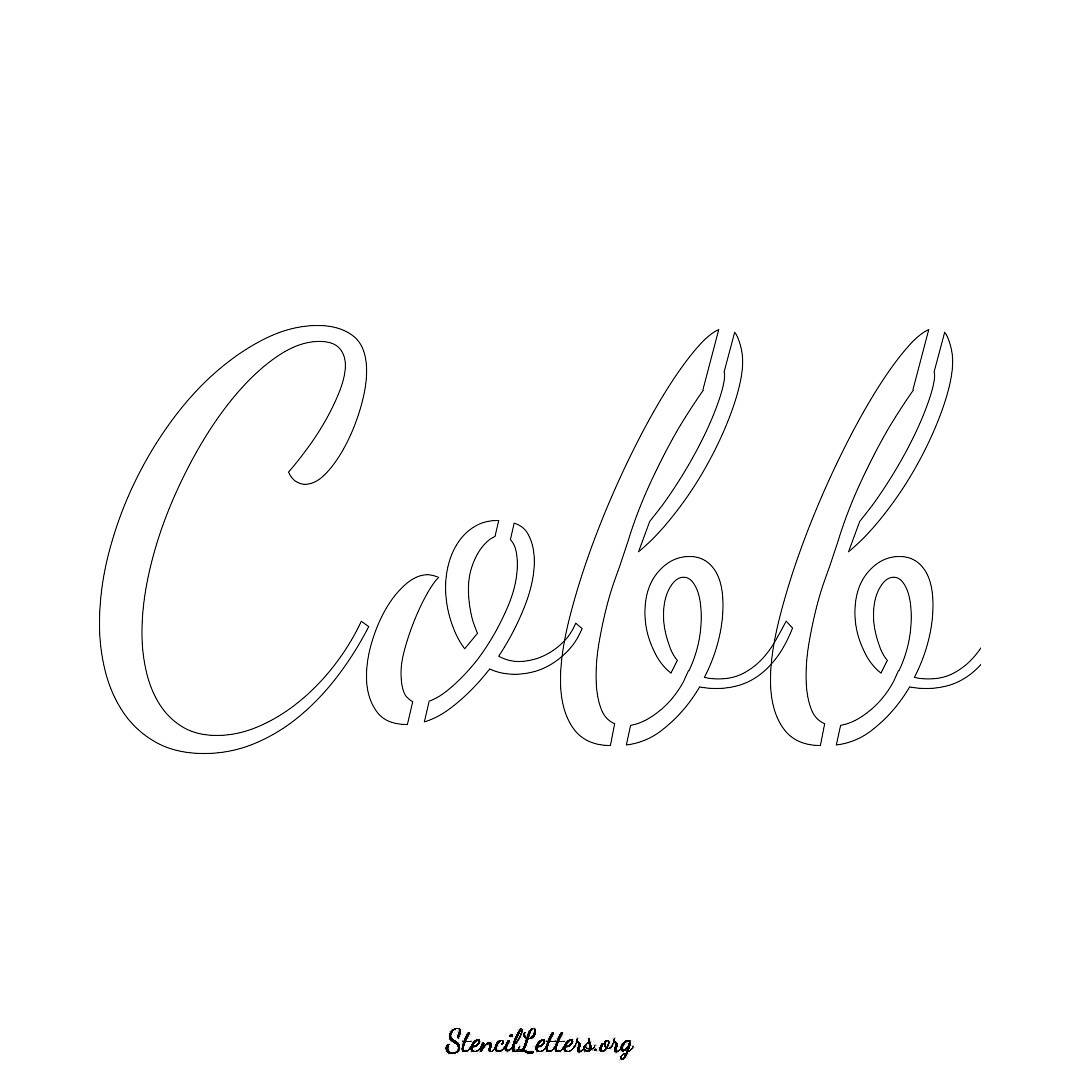 Cobb name stencil in Cursive Script Lettering