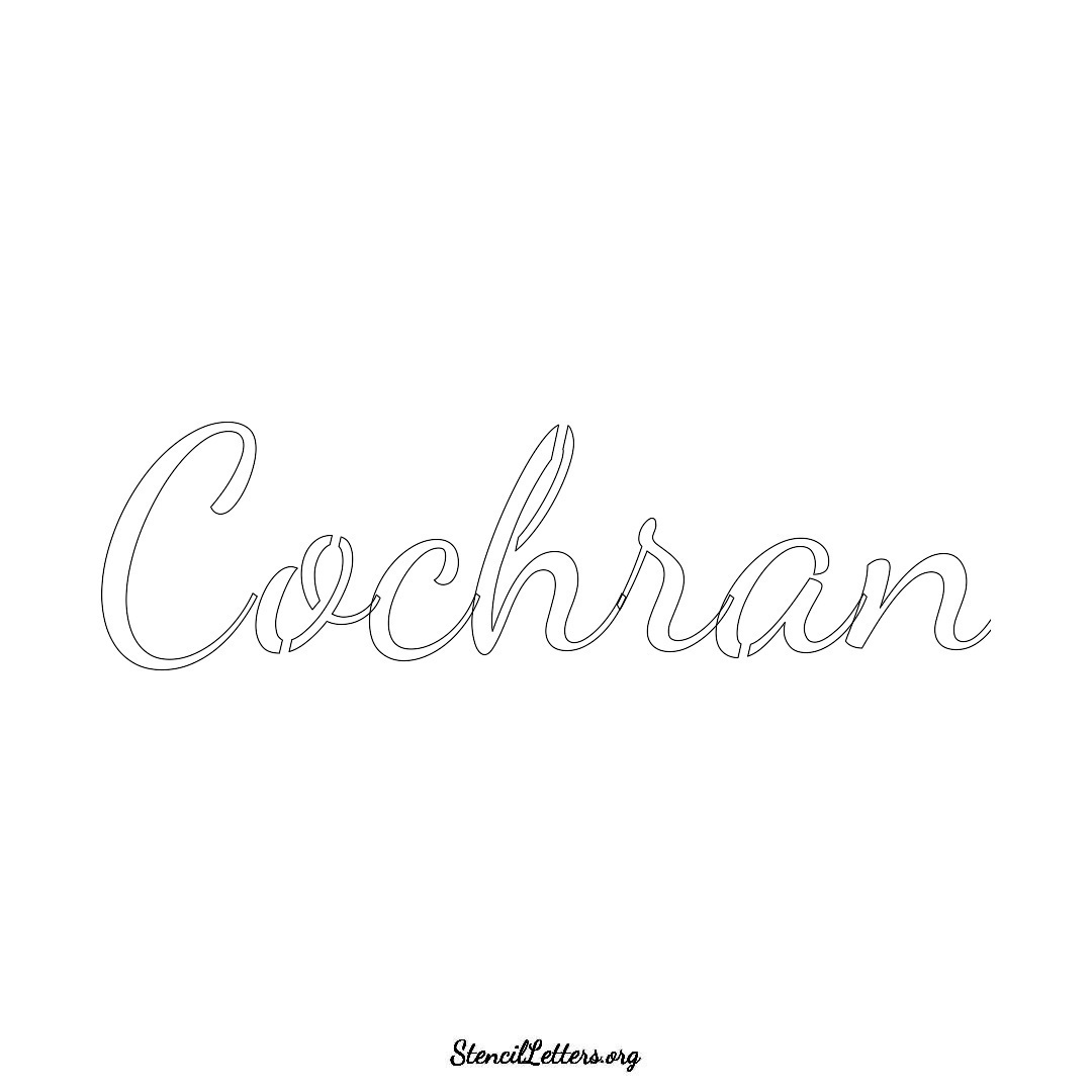 Cochran name stencil in Cursive Script Lettering