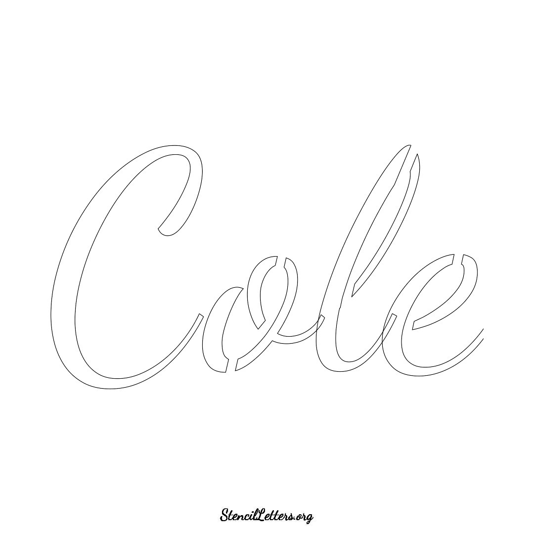 Cole name stencil in Cursive Script Lettering