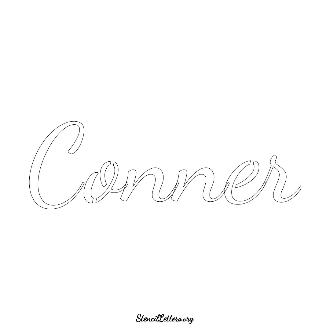 Conner name stencil in Cursive Script Lettering
