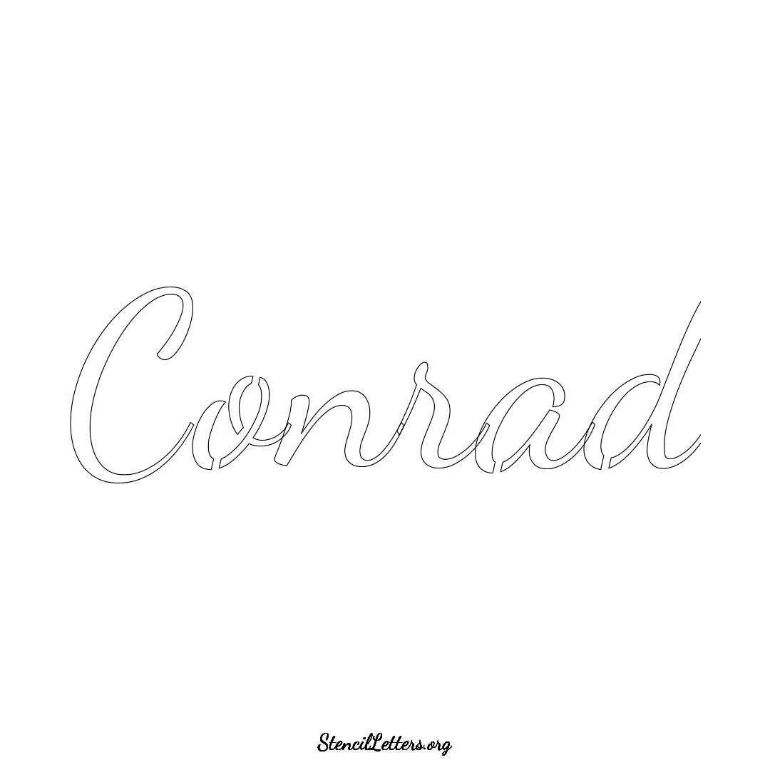 Conrad name stencil in Cursive Script Lettering