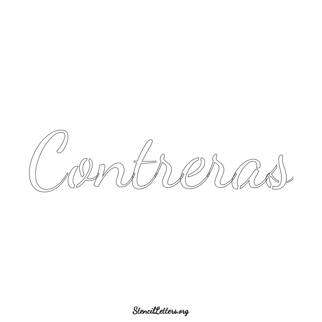 Contreras name stencil in Cursive Script Lettering
