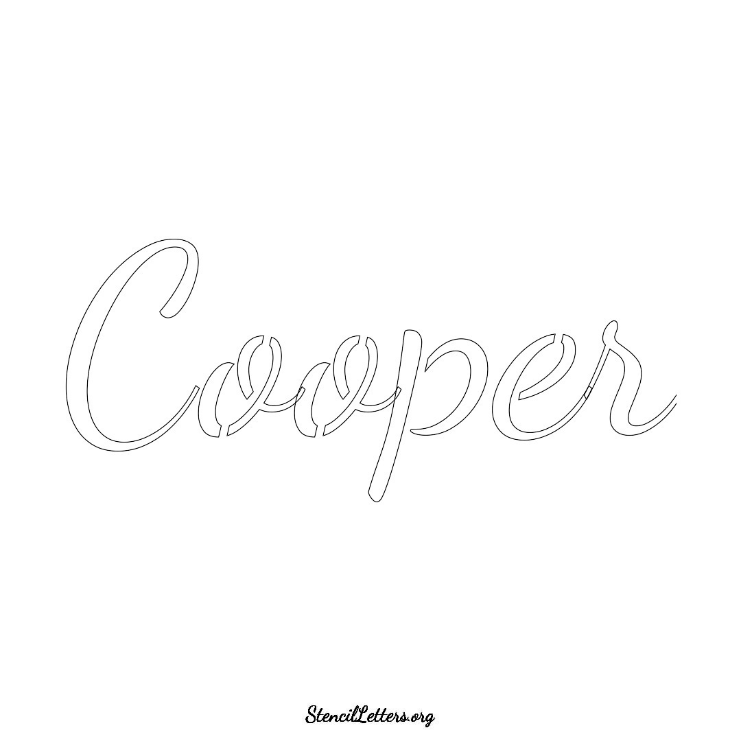 Cooper name stencil in Cursive Script Lettering