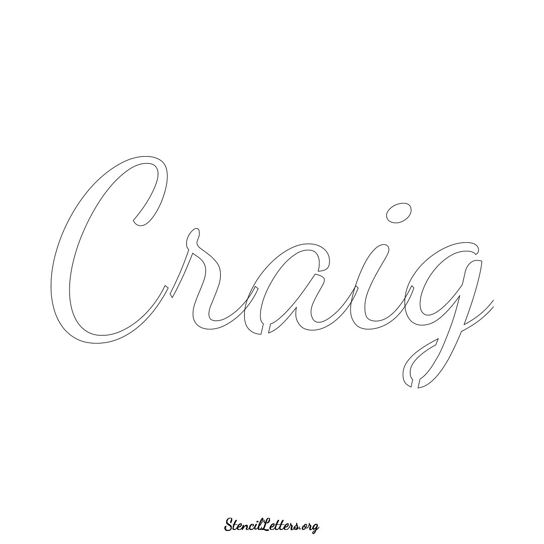 Craig name stencil in Cursive Script Lettering