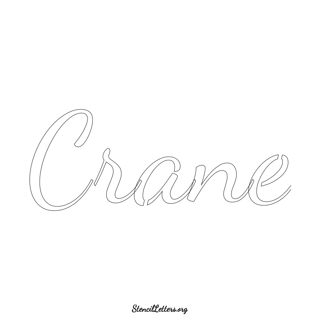 Crane name stencil in Cursive Script Lettering