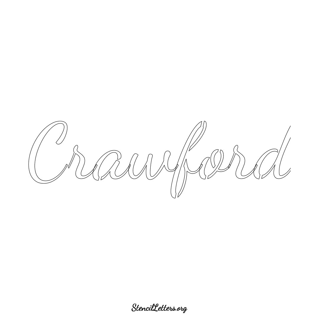 Crawford name stencil in Cursive Script Lettering