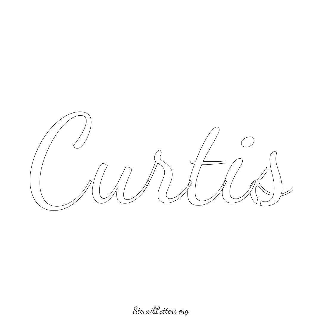 Curtis name stencil in Cursive Script Lettering