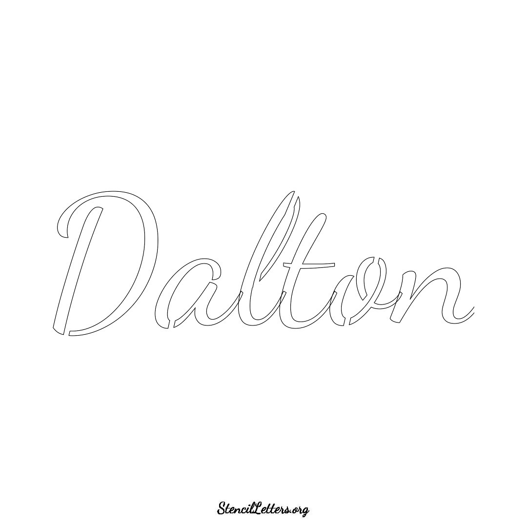 Dalton name stencil in Cursive Script Lettering