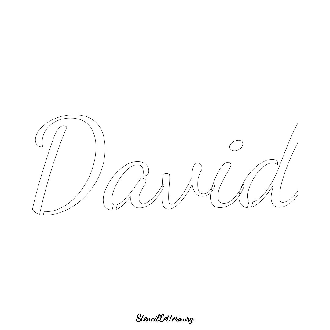 David name stencil in Cursive Script Lettering