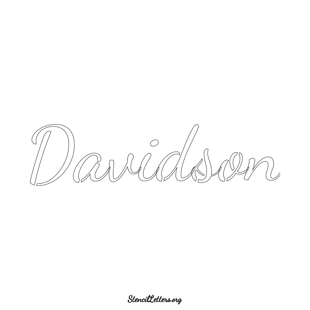 Davidson name stencil in Cursive Script Lettering