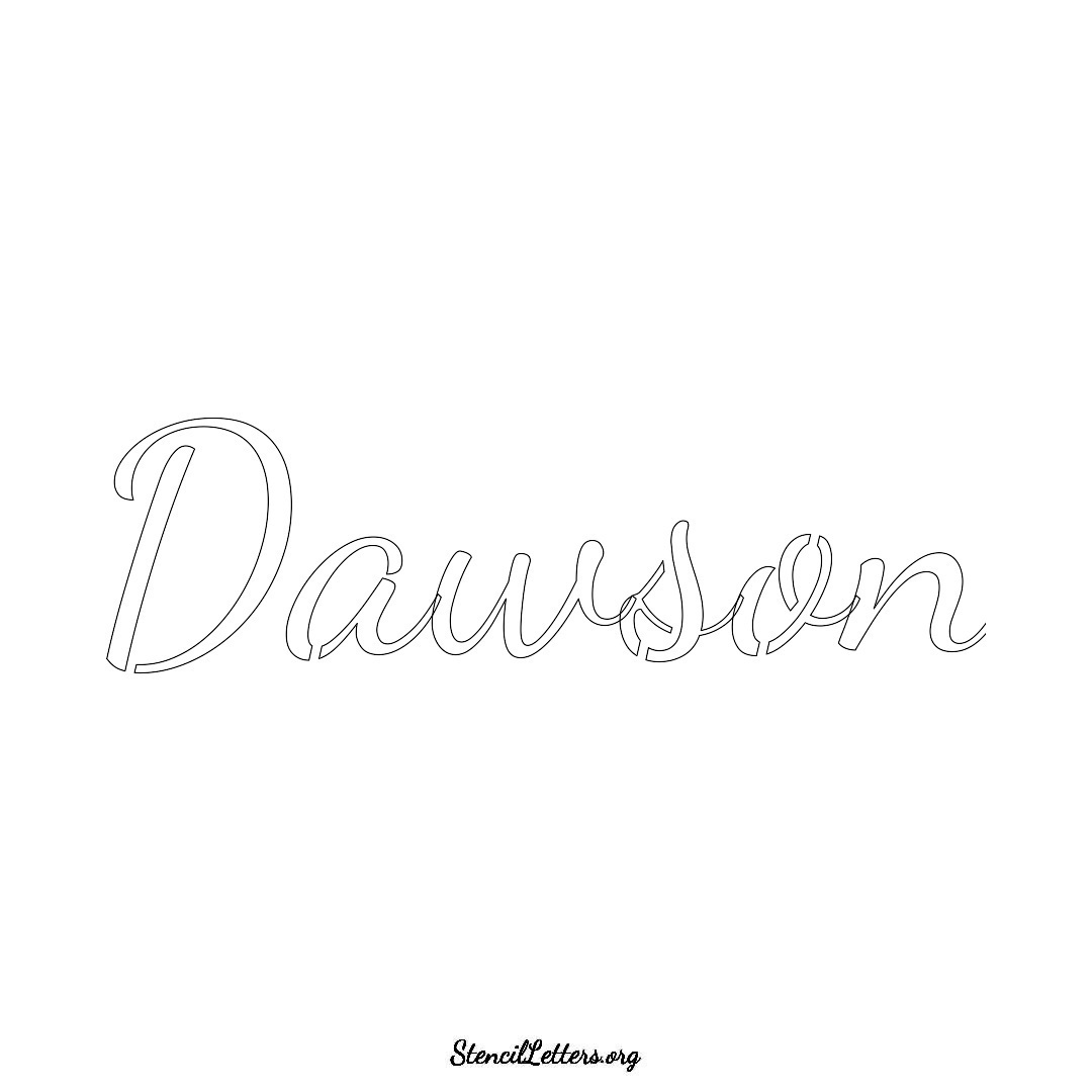 Dawson name stencil in Cursive Script Lettering