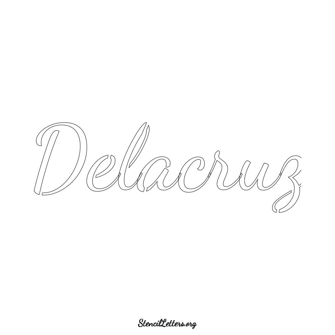 Delacruz name stencil in Cursive Script Lettering