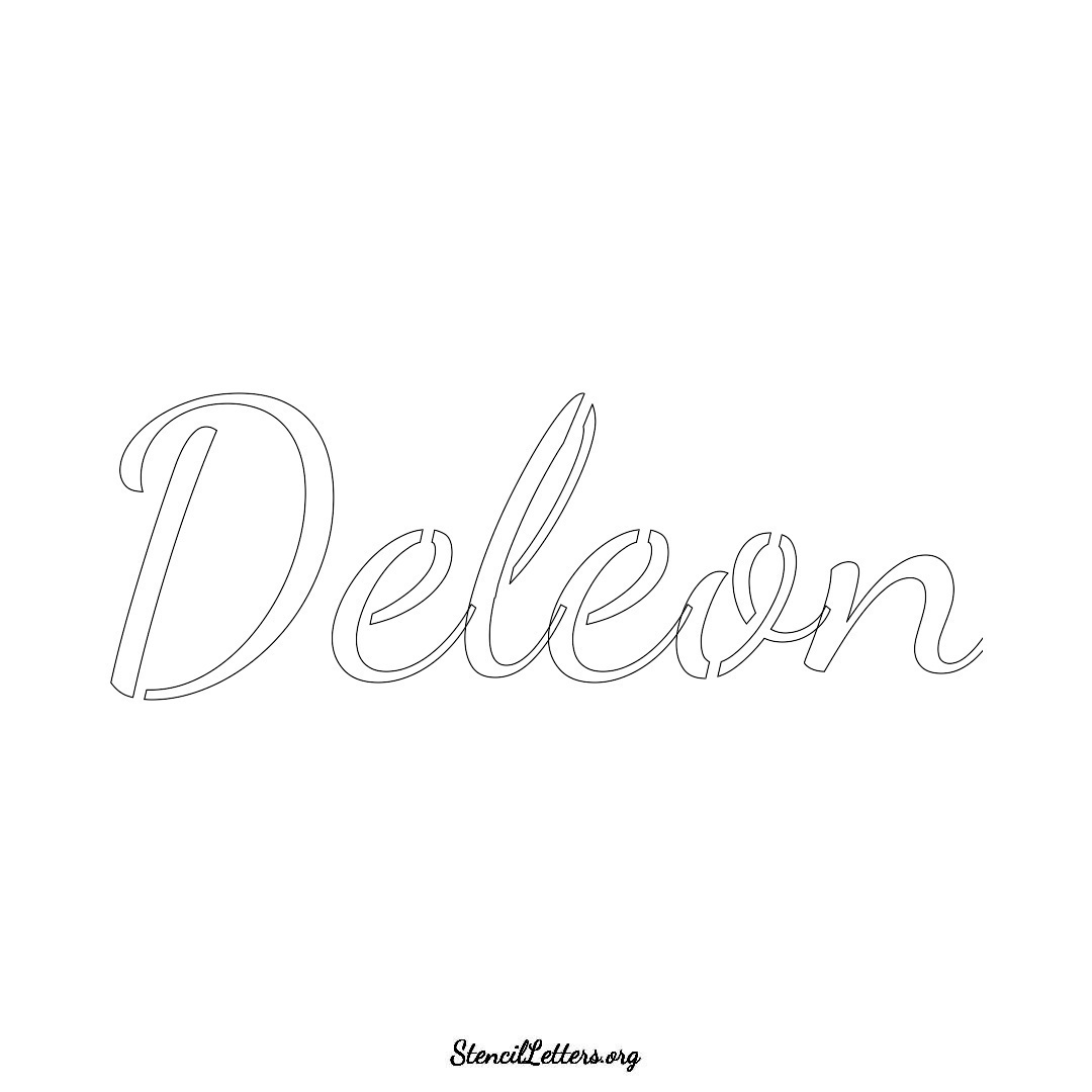 Deleon name stencil in Cursive Script Lettering