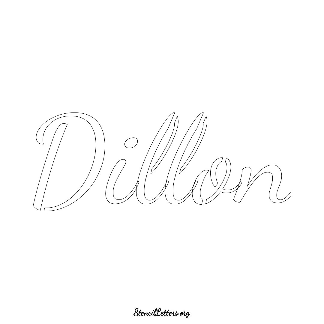 Dillon name stencil in Cursive Script Lettering