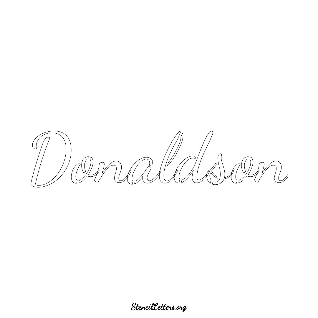 Donaldson name stencil in Cursive Script Lettering