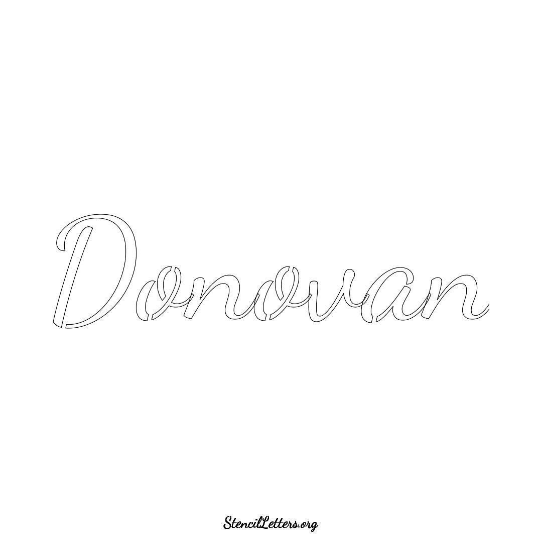 Donovan name stencil in Cursive Script Lettering