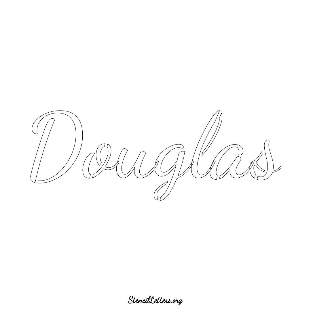 Douglas name stencil in Cursive Script Lettering