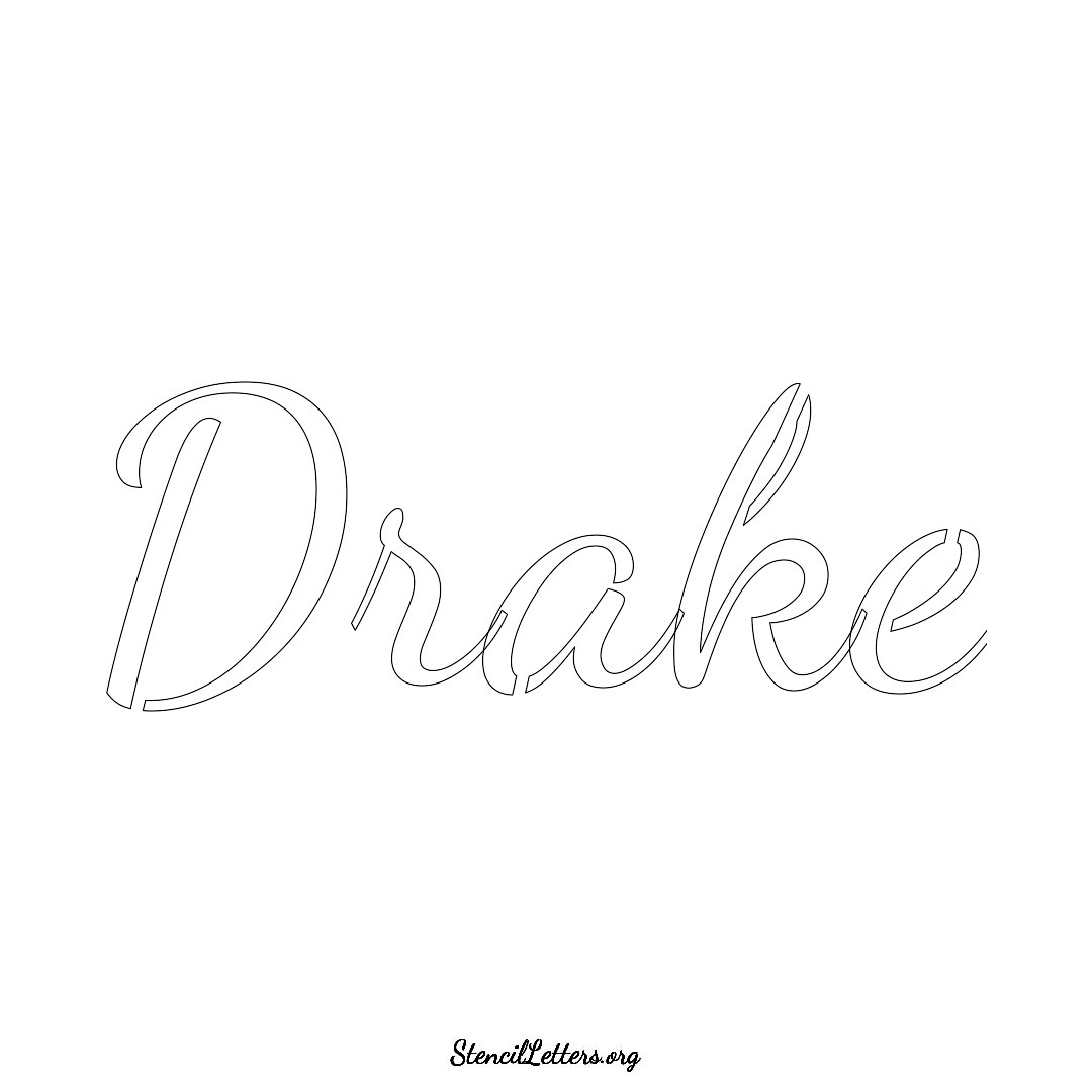 Drake name stencil in Cursive Script Lettering
