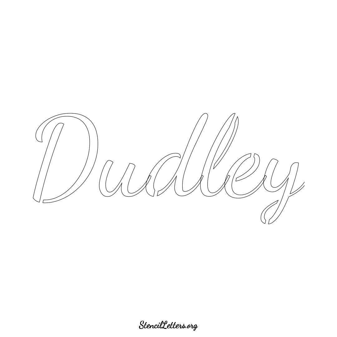 Dudley name stencil in Cursive Script Lettering