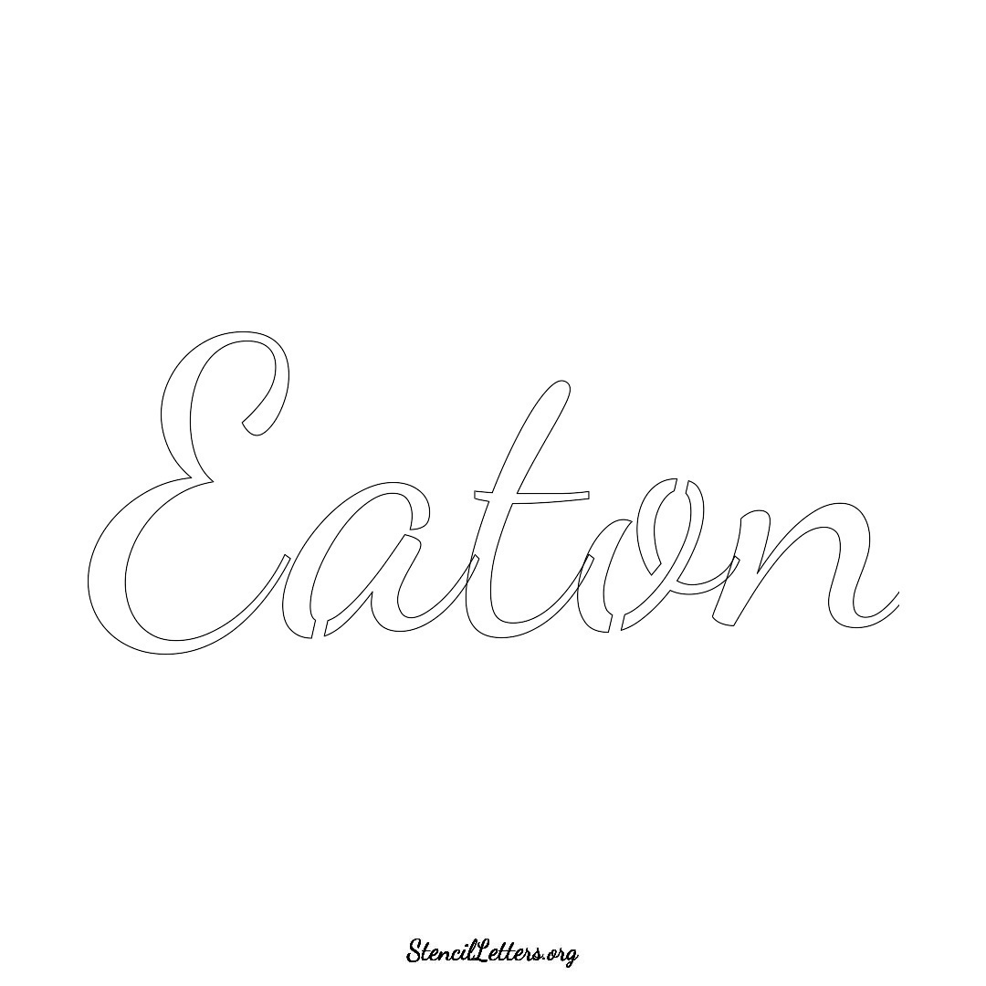 Eaton name stencil in Cursive Script Lettering