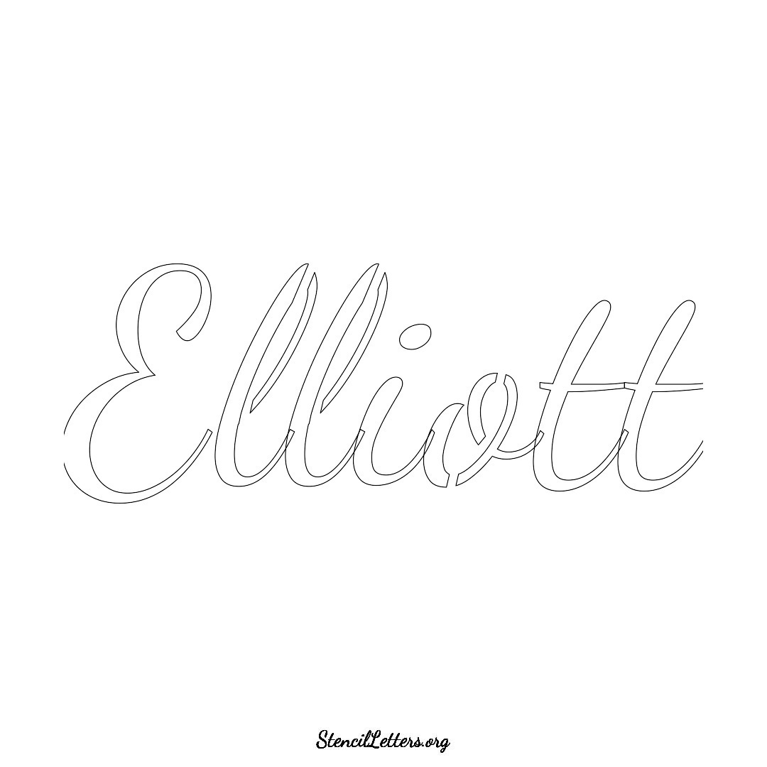 Elliott name stencil in Cursive Script Lettering