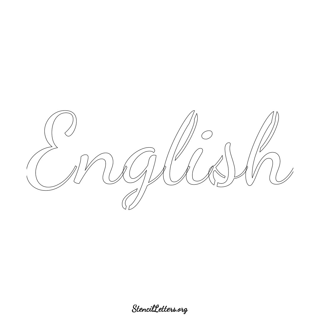 English name stencil in Cursive Script Lettering