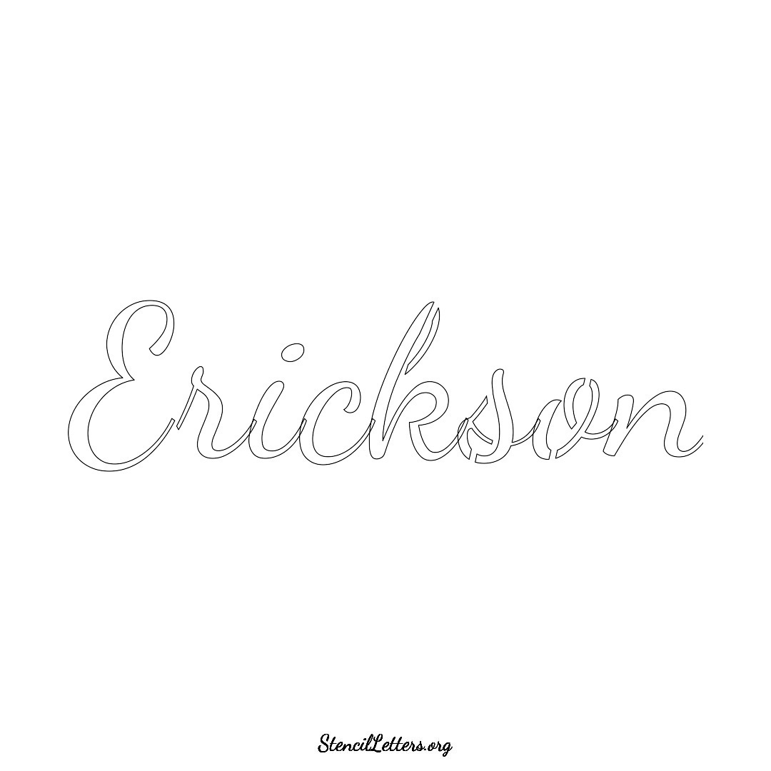 Erickson name stencil in Cursive Script Lettering