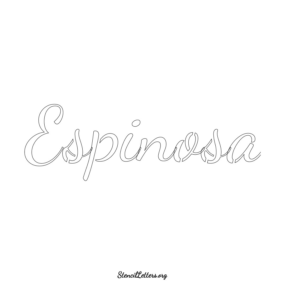 Espinosa name stencil in Cursive Script Lettering