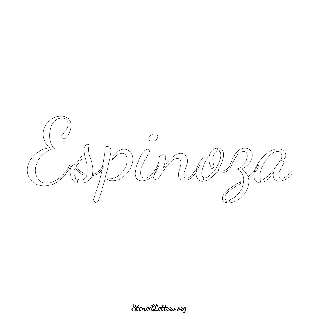 Espinoza name stencil in Cursive Script Lettering