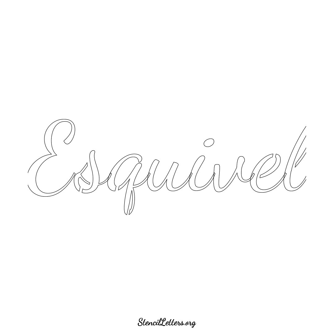 Esquivel name stencil in Cursive Script Lettering