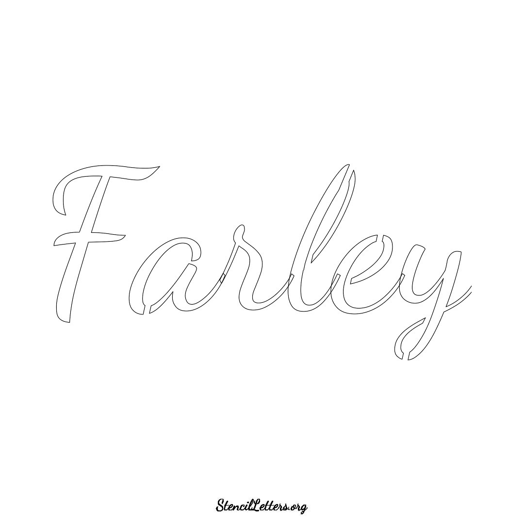 Farley name stencil in Cursive Script Lettering