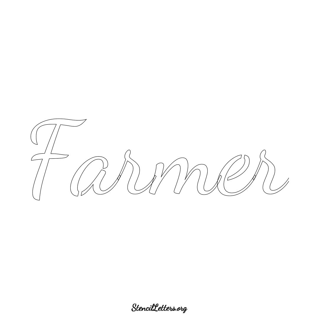 Farmer name stencil in Cursive Script Lettering