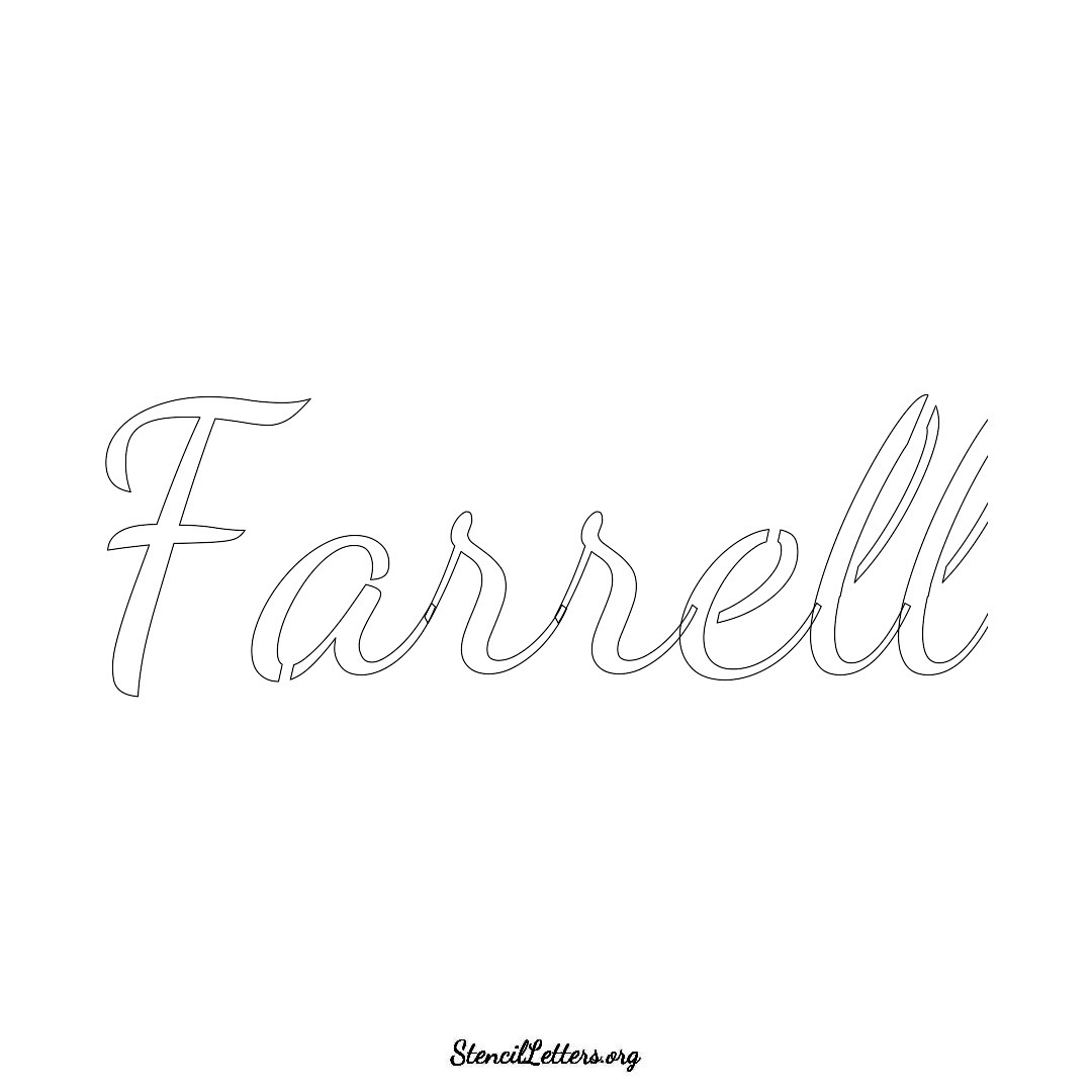 Farrell name stencil in Cursive Script Lettering