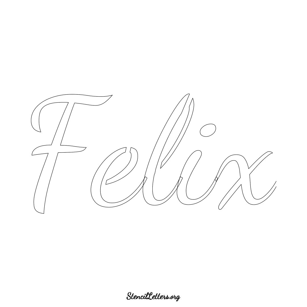 Felix name stencil in Cursive Script Lettering