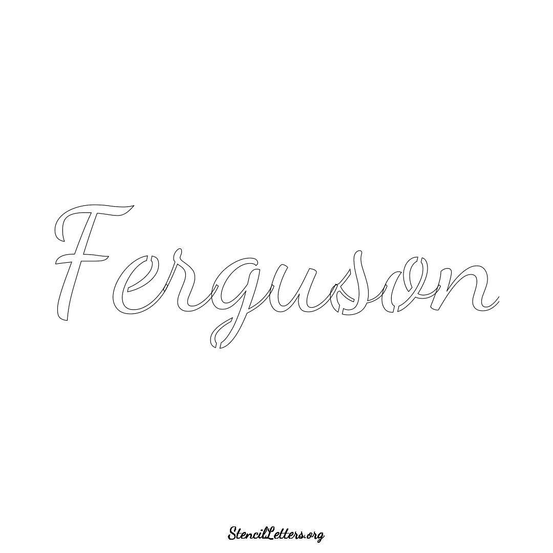 Ferguson name stencil in Cursive Script Lettering