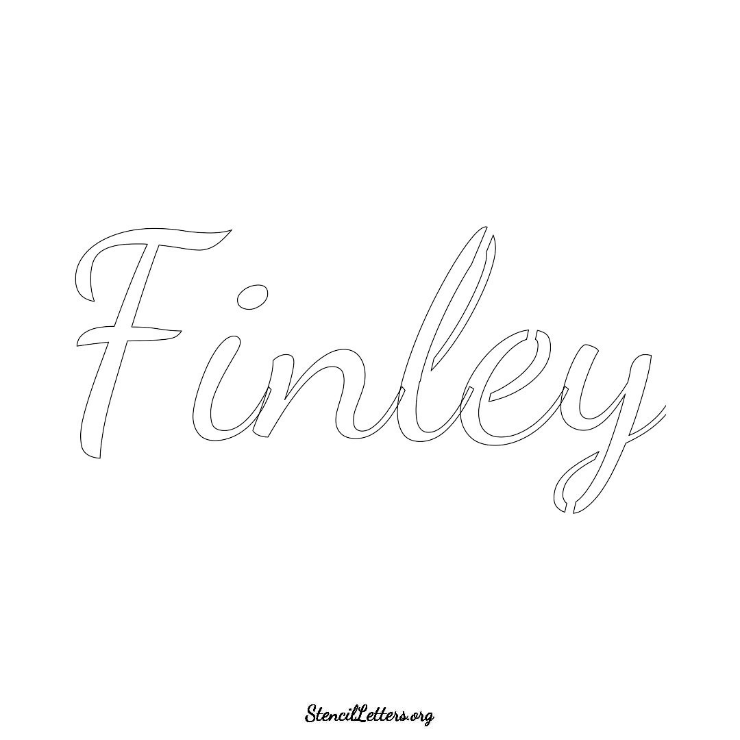 Finley name stencil in Cursive Script Lettering