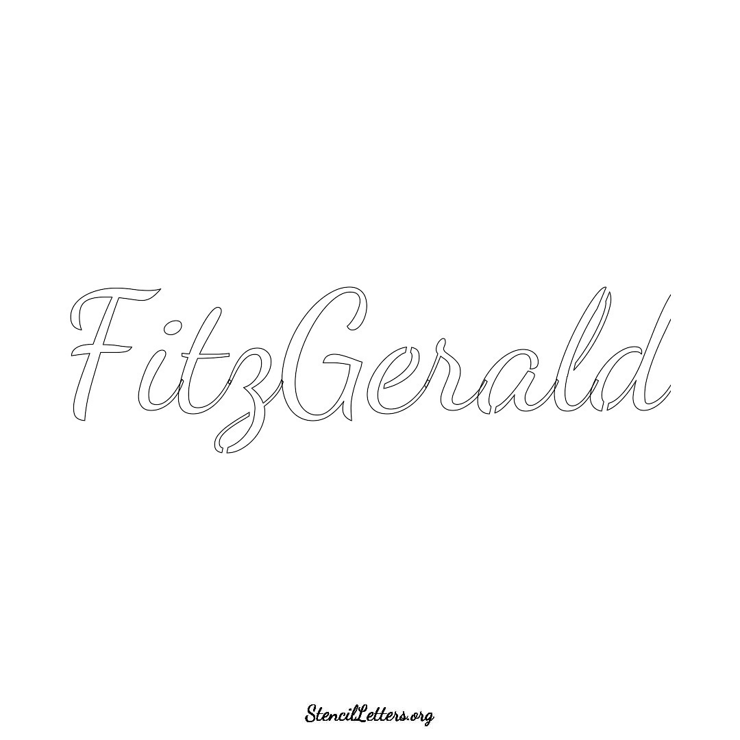 Fitzgerald name stencil in Cursive Script Lettering