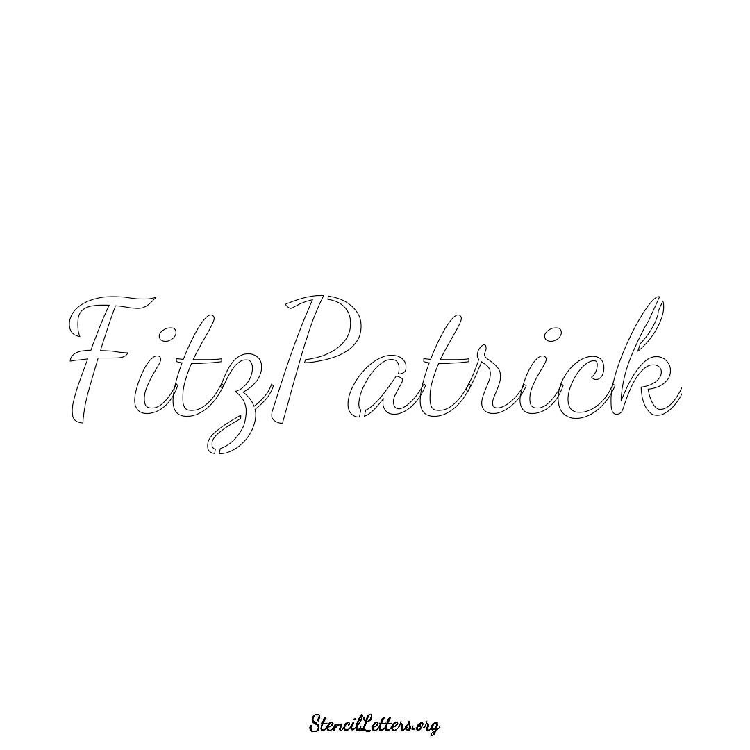 Fitzpatrick name stencil in Cursive Script Lettering