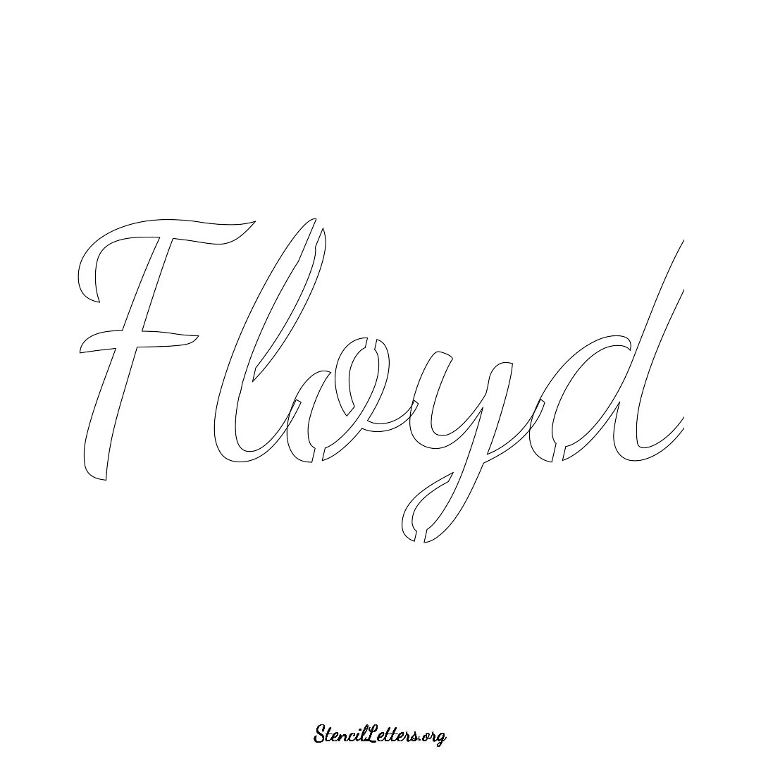 Floyd name stencil in Cursive Script Lettering