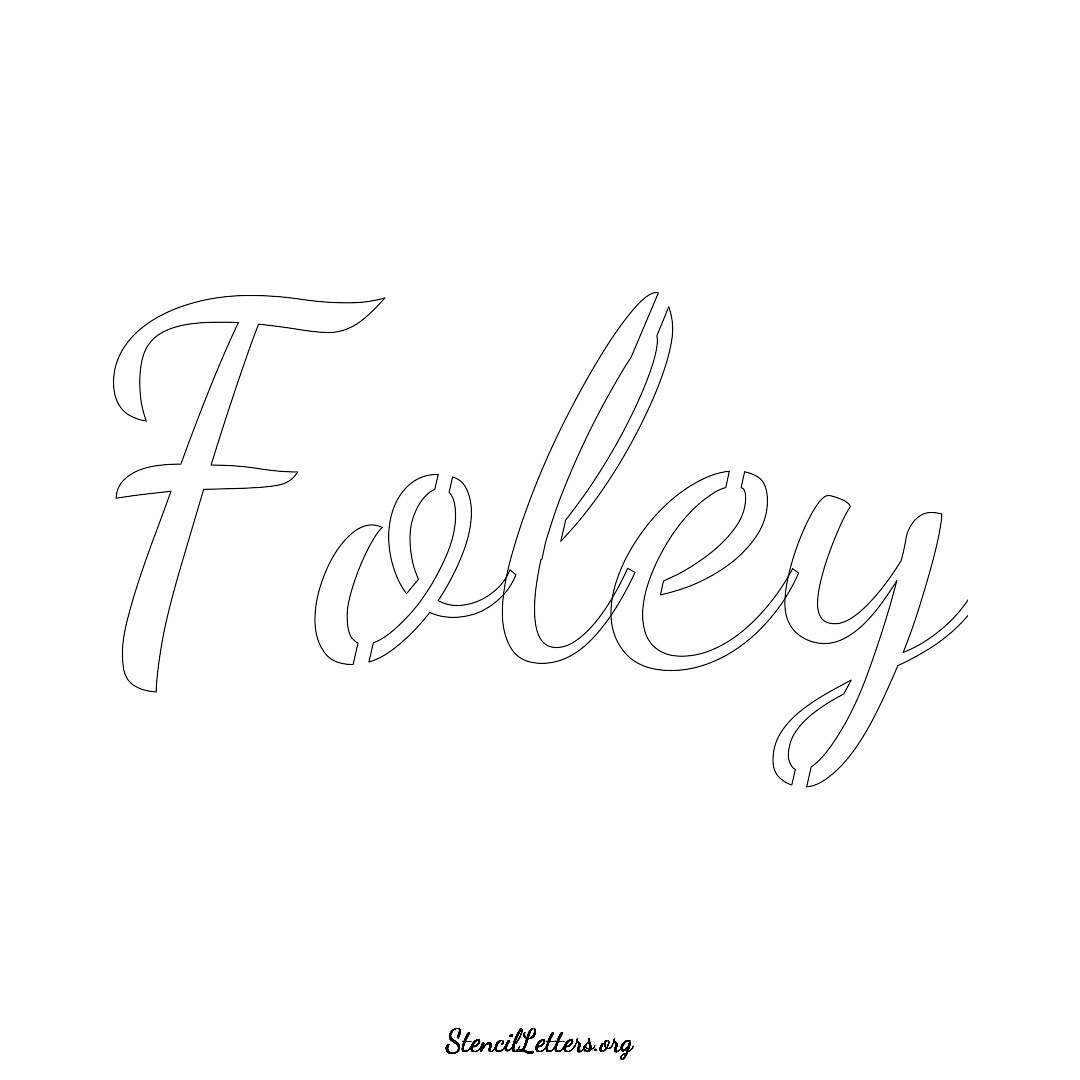 Foley name stencil in Cursive Script Lettering