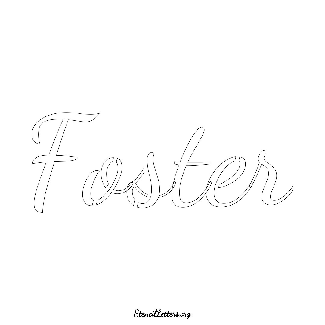 Foster name stencil in Cursive Script Lettering