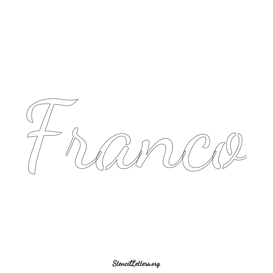 Franco name stencil in Cursive Script Lettering