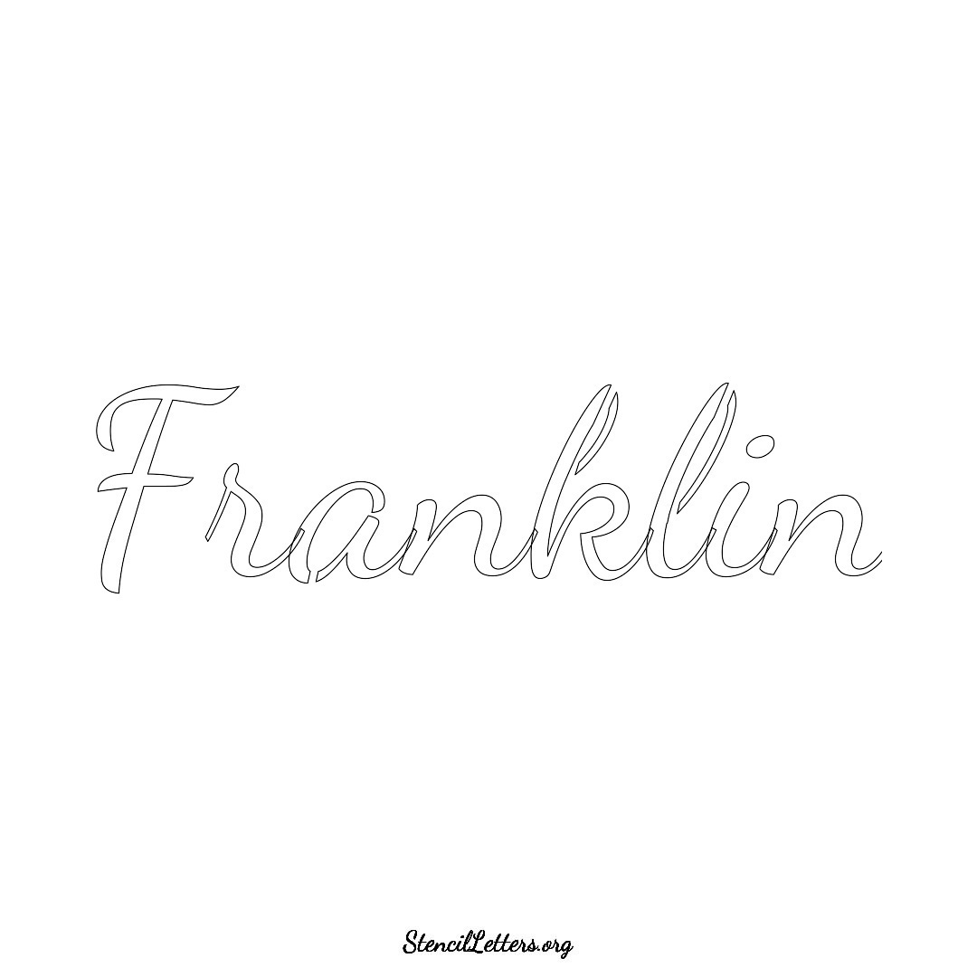 Franklin name stencil in Cursive Script Lettering