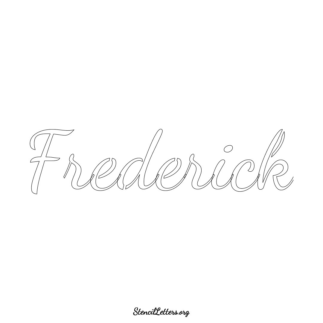 Frederick name stencil in Cursive Script Lettering